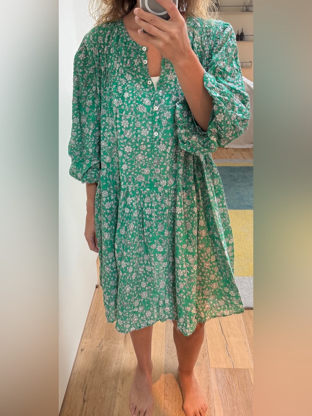 By-Bar Amsterdam Green Floral Dress | One Size fits XS-L